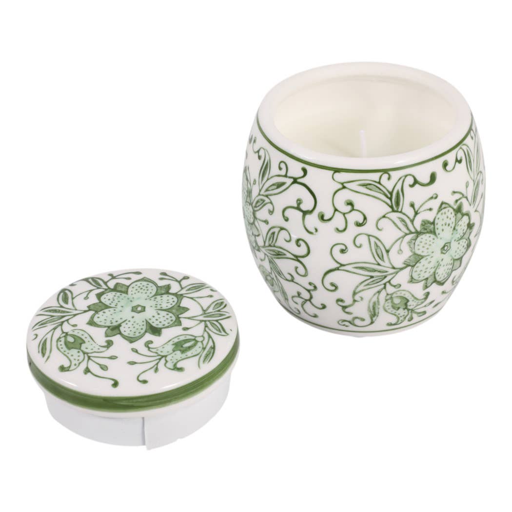 Scented Candle - Lavender Verbena Soy Wax Ceramic Lid,8.5Oz.