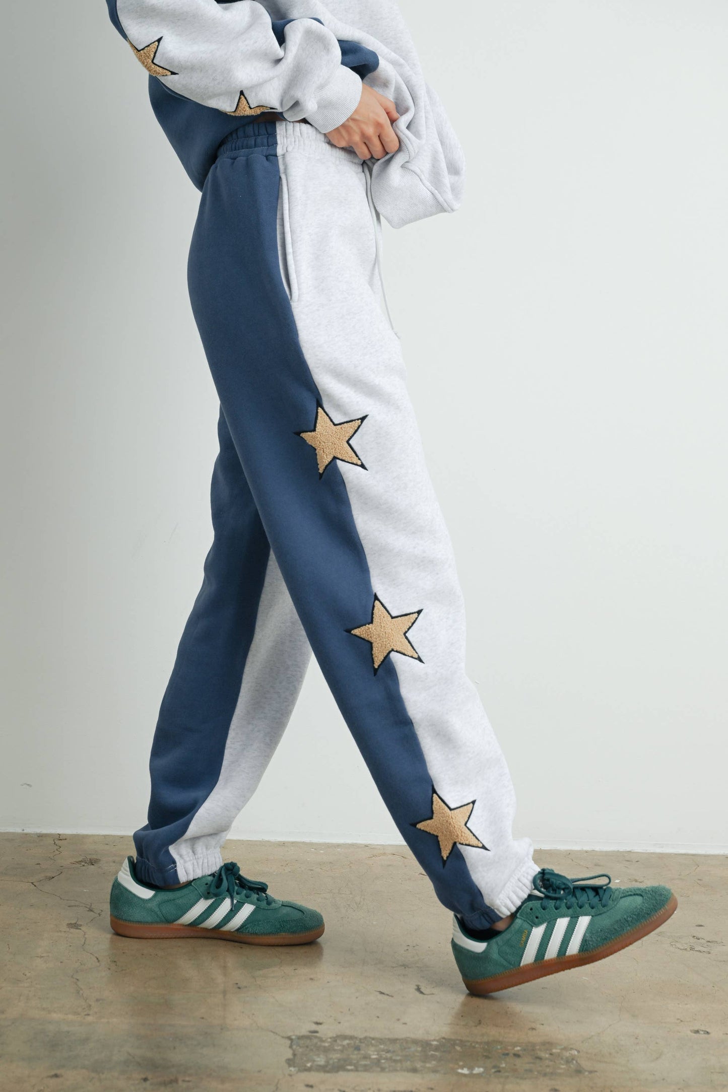 Color Block Sweatpants with Star Detail - BMP7570