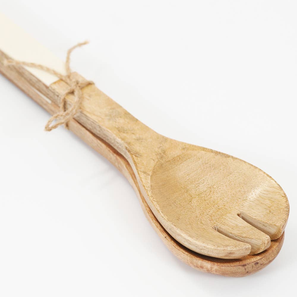 S/6 Wooden & Resin Assorted Salad Servers