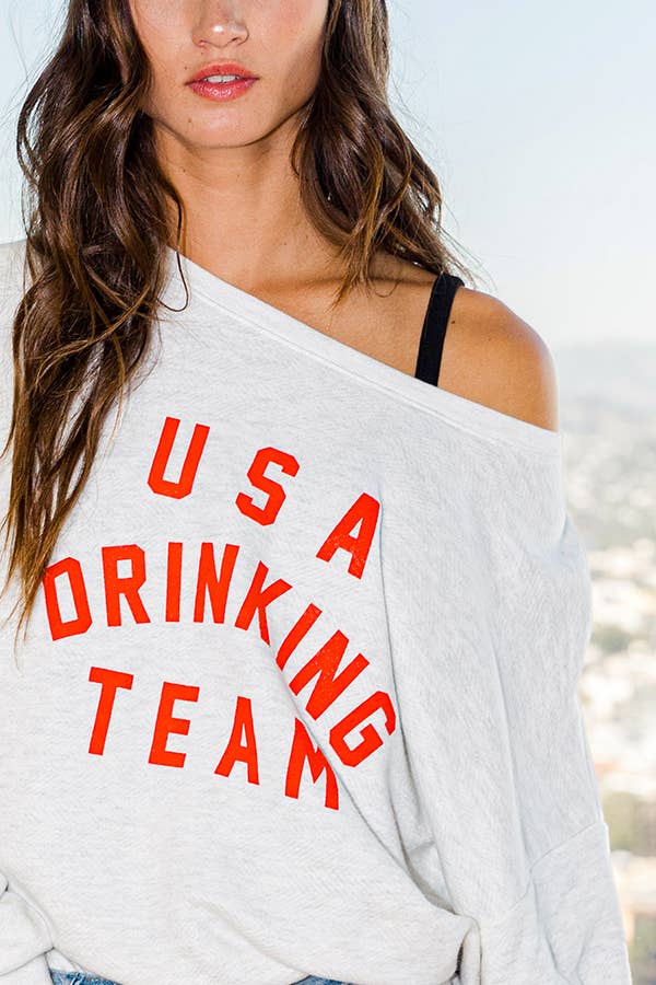 'USA DRINKING TEAM' Graphic Top