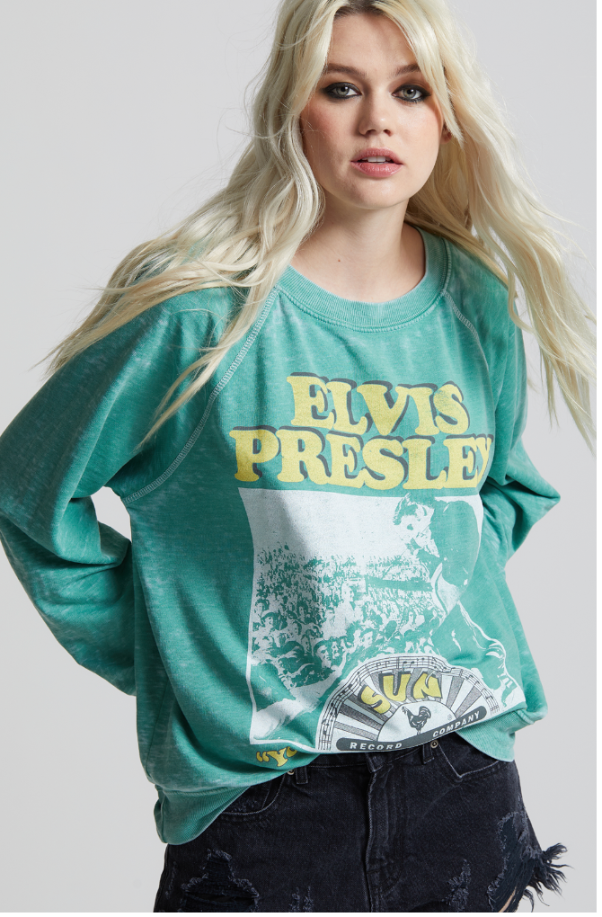 Sun Records X Elvis Ls Burnout Sweatshirt