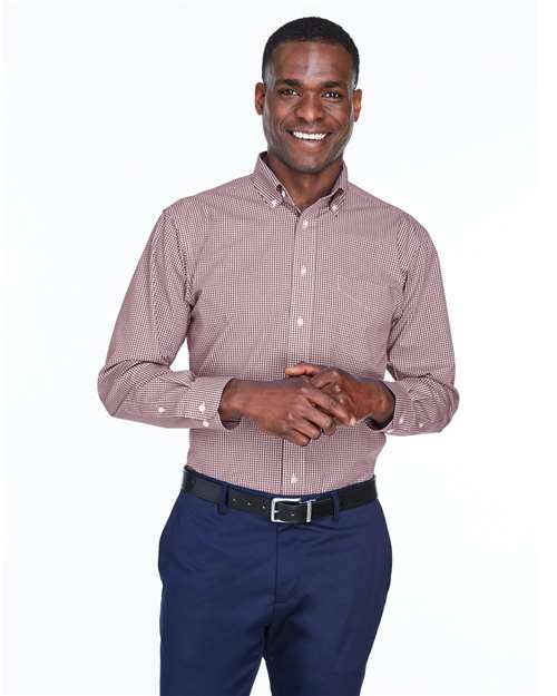 Devon & Jones D640 Men's Crown Collection® Gingham Check Woven Dress Shirt