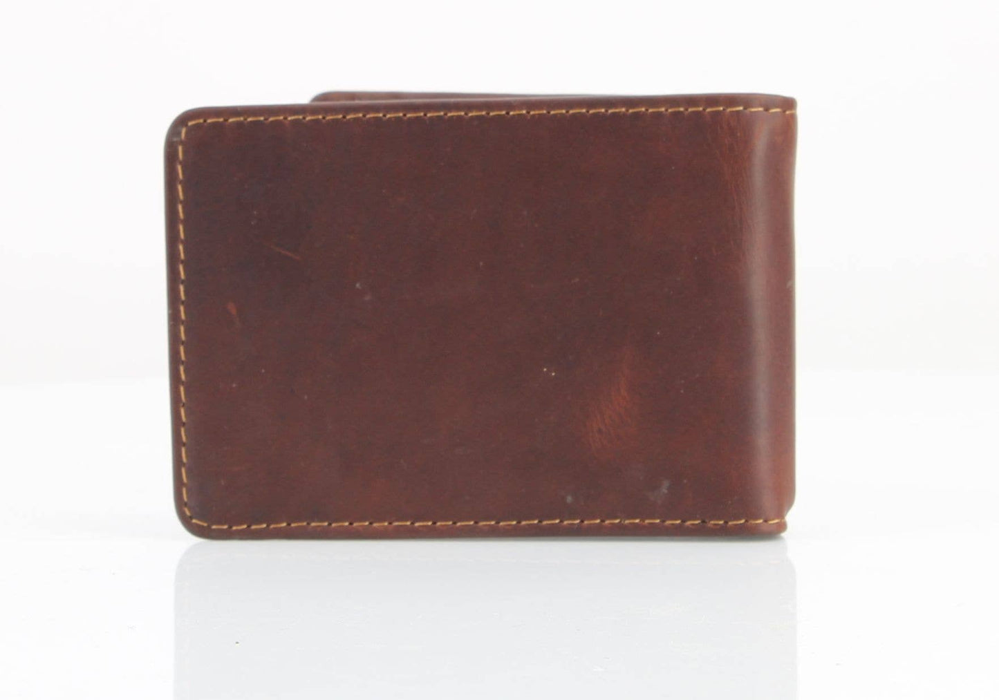 American Bison RFID Leather Bi Fold Money Clip Wallet