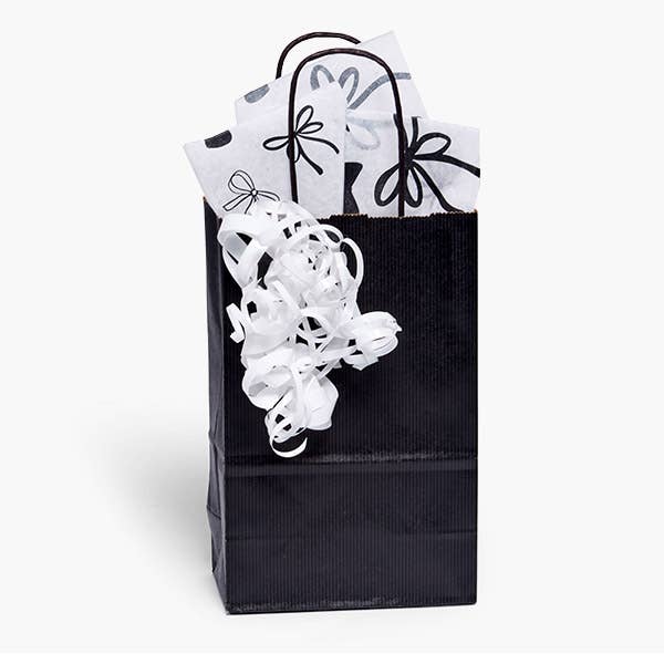Recycled Shadow Stripe Kraft Paper Shopping Bags