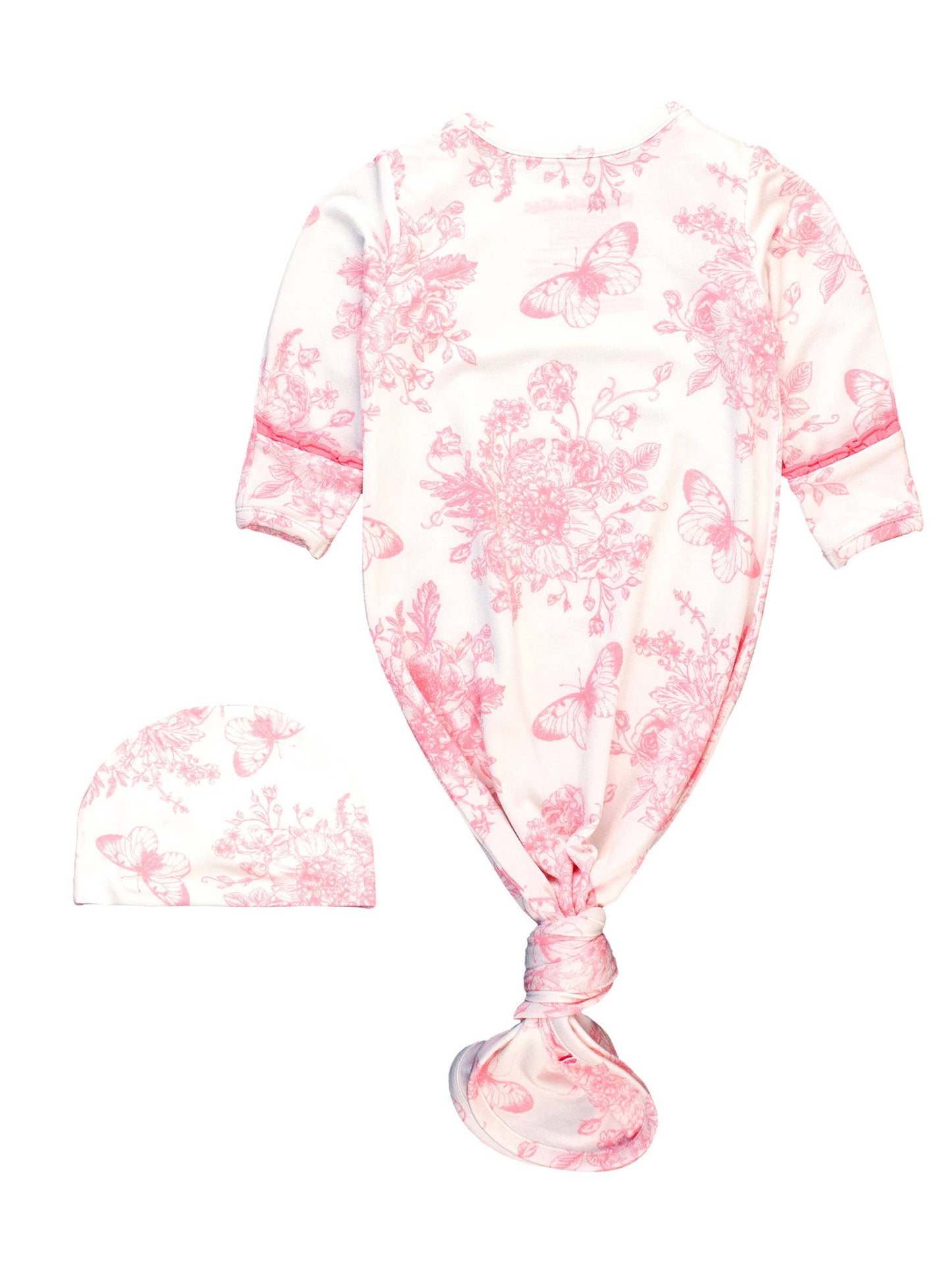 Bubblegum Pink Bamboo Ruffle Gown & Hat
