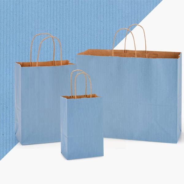 Recycled Shadow Stripe Kraft Paper Shopping Bags