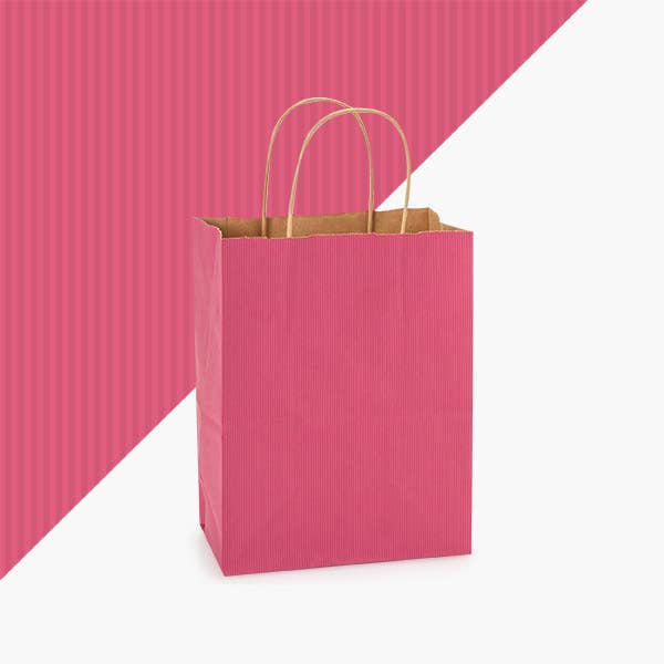 Recycled Shadow Stripe Kraft Paper Shopping Bags