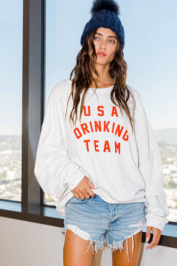 'USA DRINKING TEAM' Graphic Top