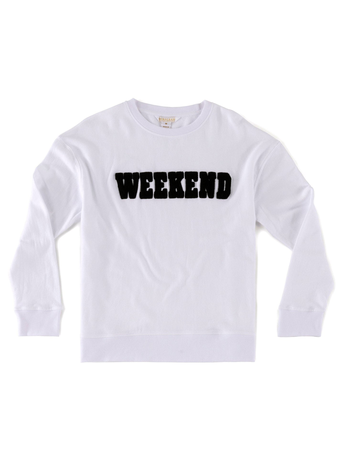 "WEEKEND" SWEATSHIRT, WHITE