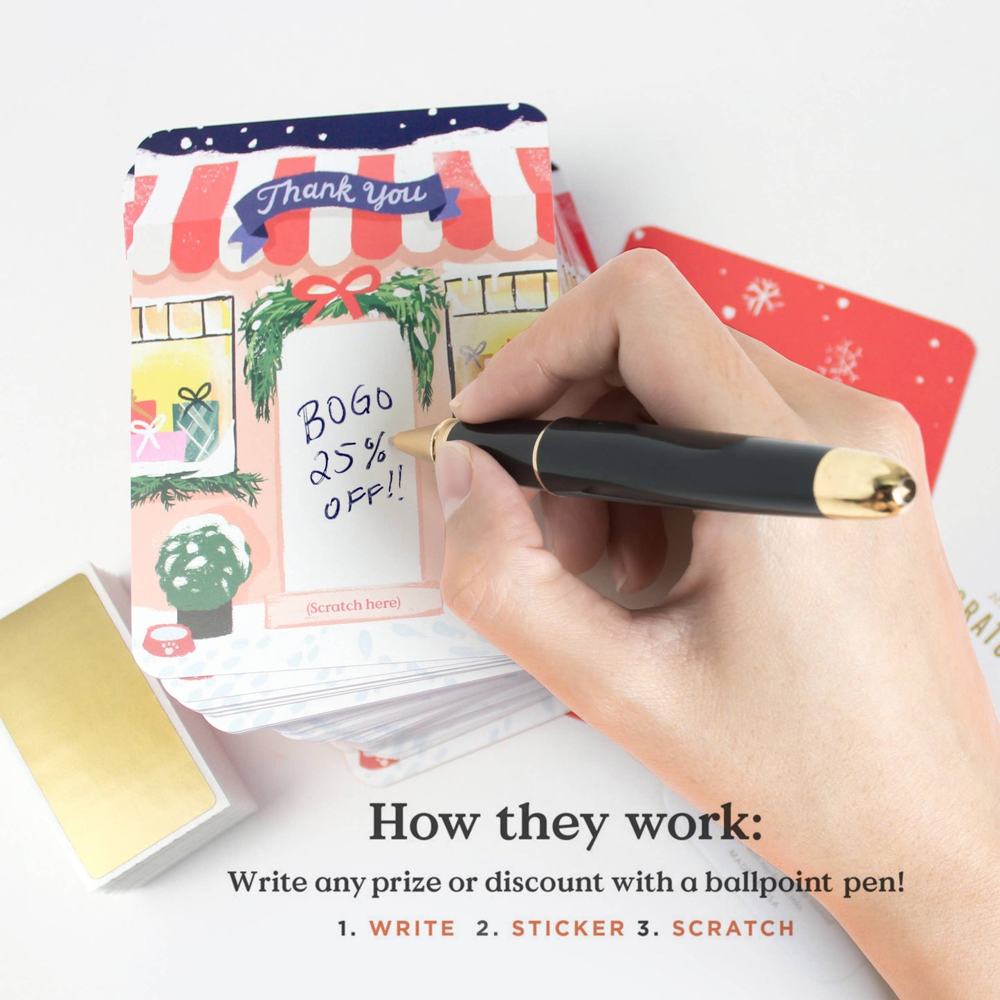 100 Customer Scratch-off Cards - Winter Shop
