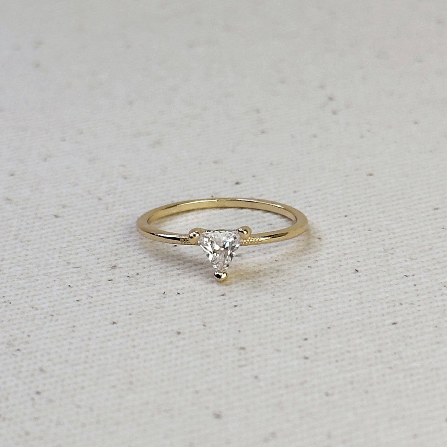 18k Gold Filled Trillion CZ Solitaire Ring