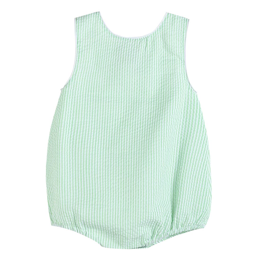 Classic Green Seersucker Baby and Toddler Bubble Romper