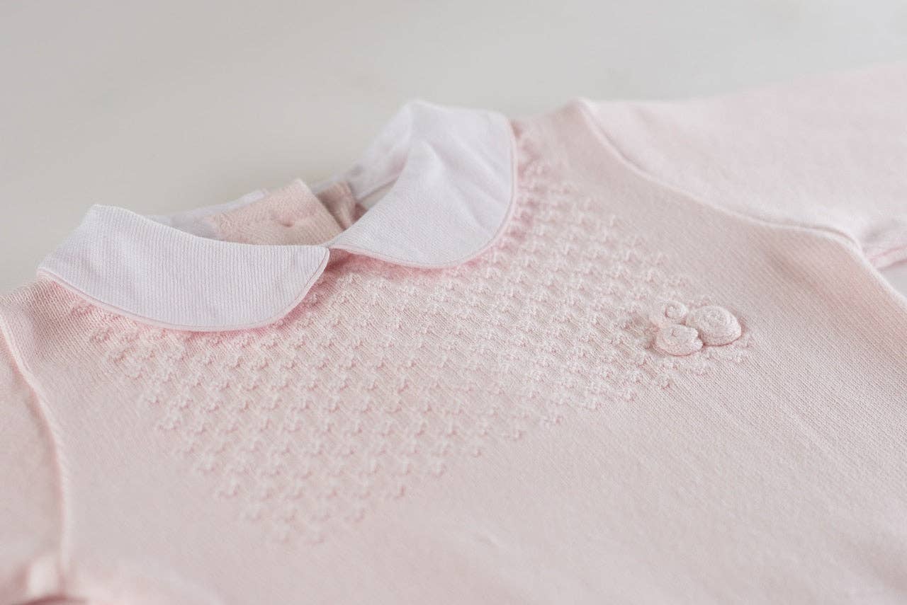 Girls Pique Collar Knit Longall with Hat