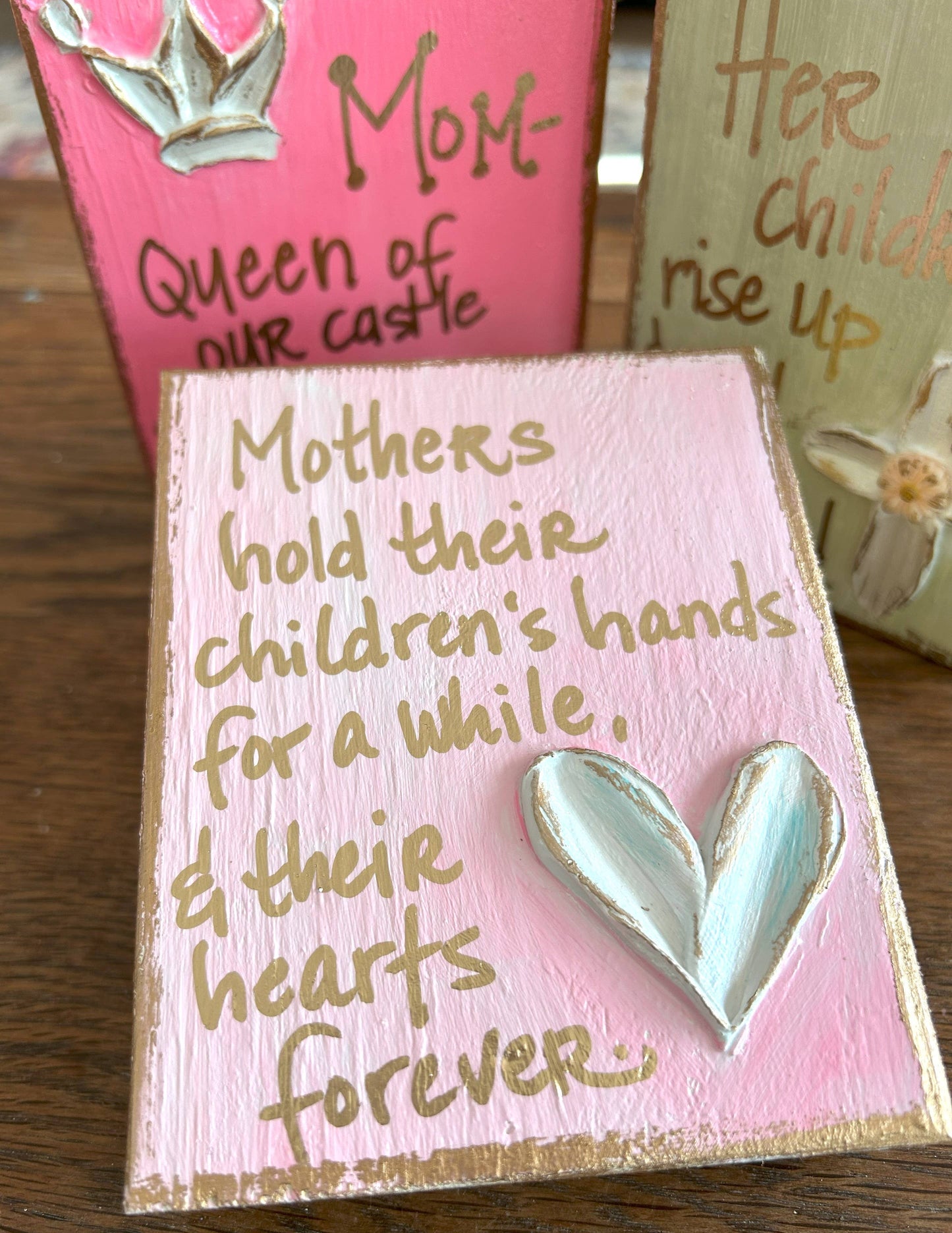 Mother's day gift block |  cross  crown  heart  love