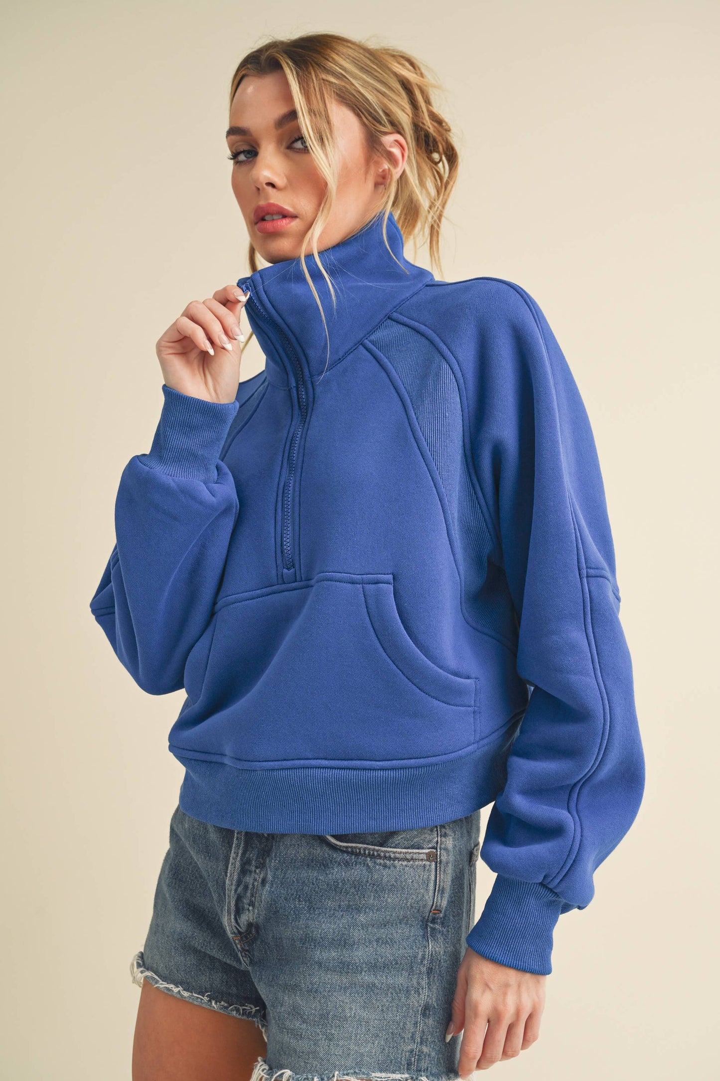 Dove Funnel Neck Half Zip