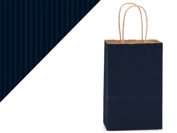 Recycled Shadow Stripe Kraft Paper Shopping Bags