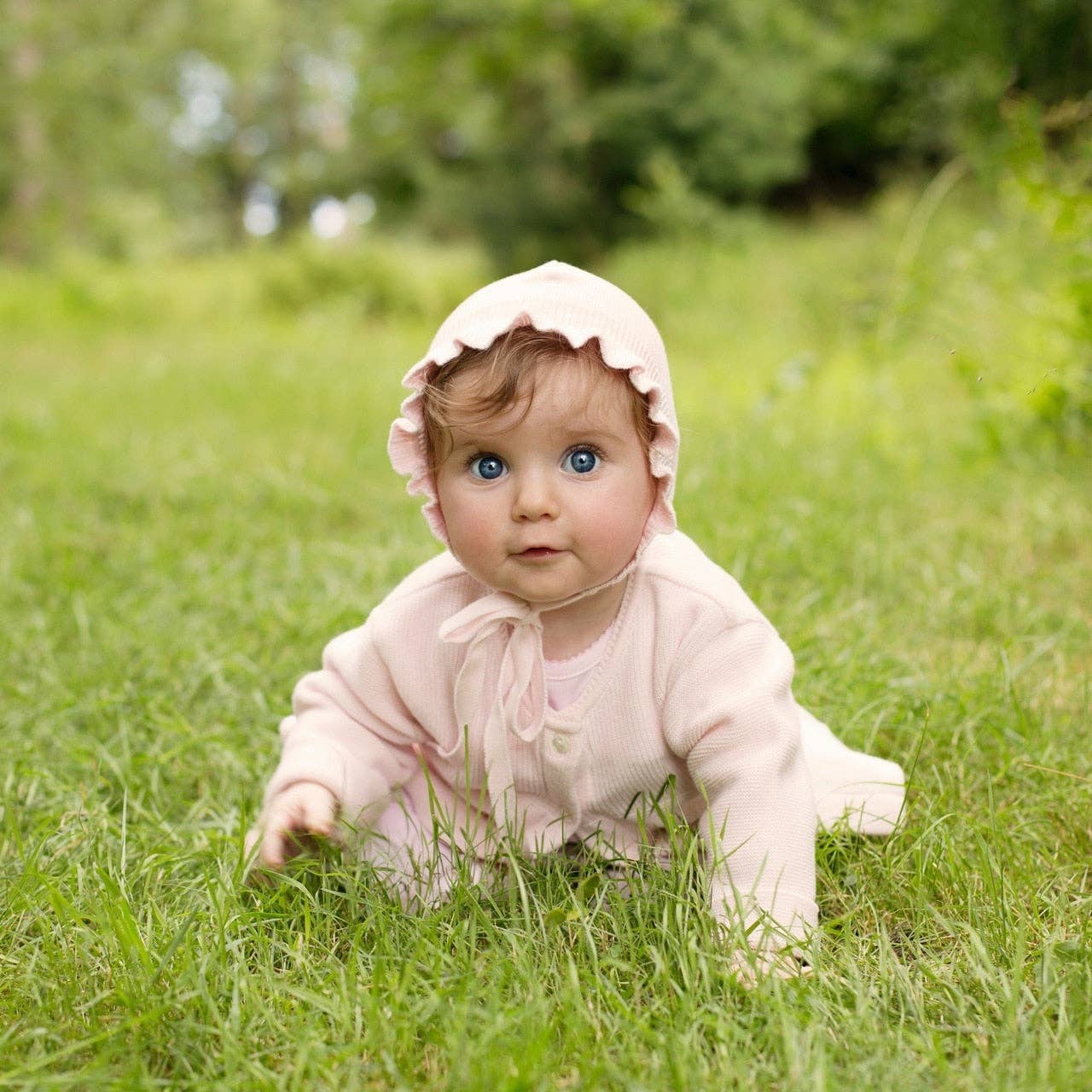 Ruffle Knit Bonnet