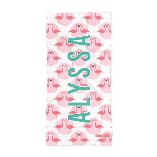 Custom Beach Towel - Flamingo