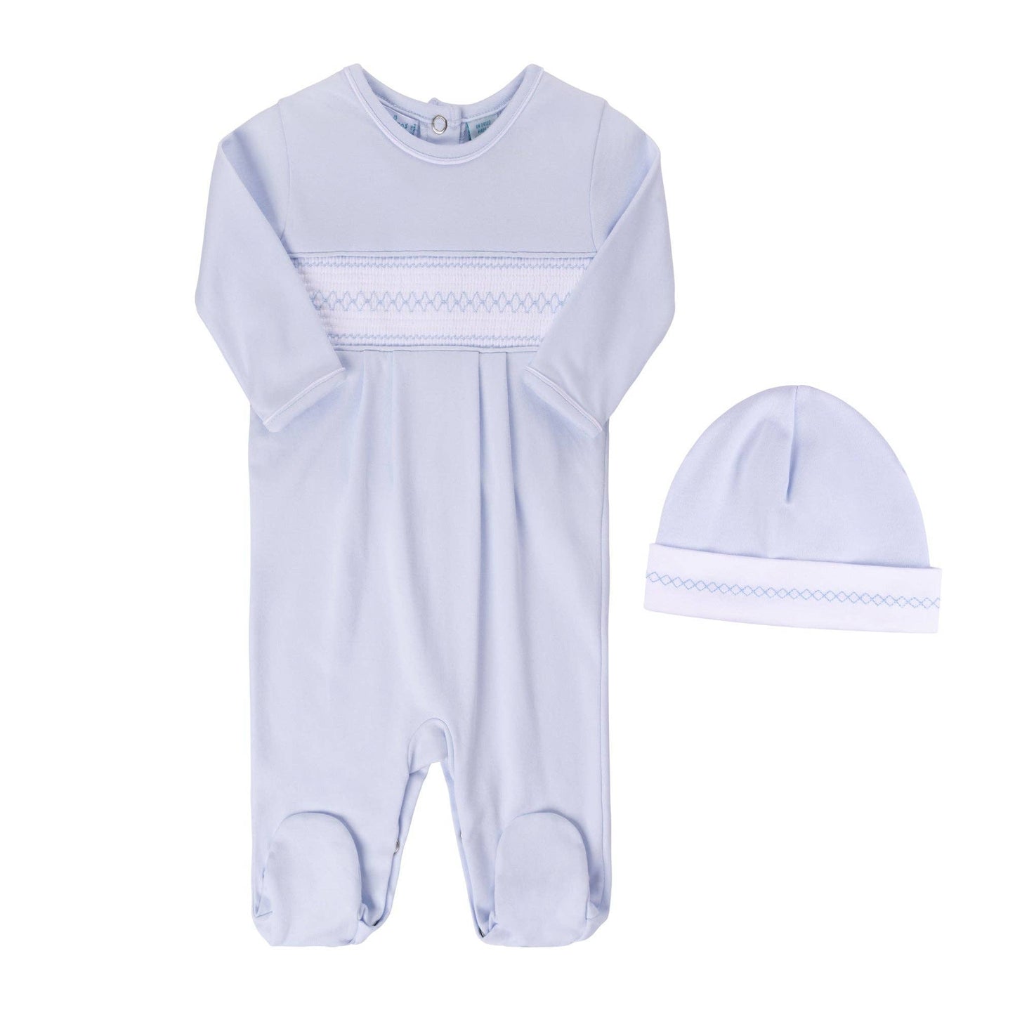 Baby Boy`s Smocked Argyle Romper with Hat