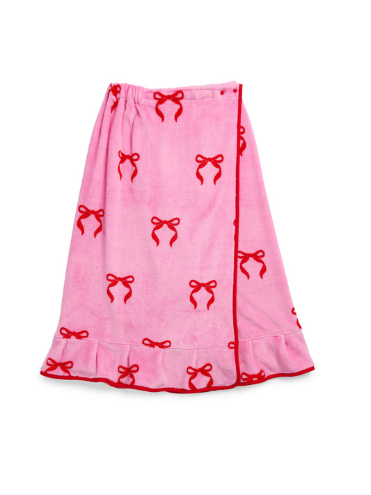 BOW BATH WRAP,PINK