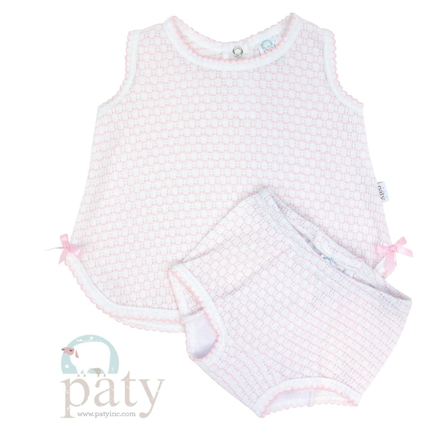 Paty Knit, 2 PC Diaper Set with or without bows #336X, #336