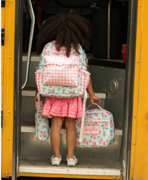 Watercolor Roses & Pink Gingham Backpack