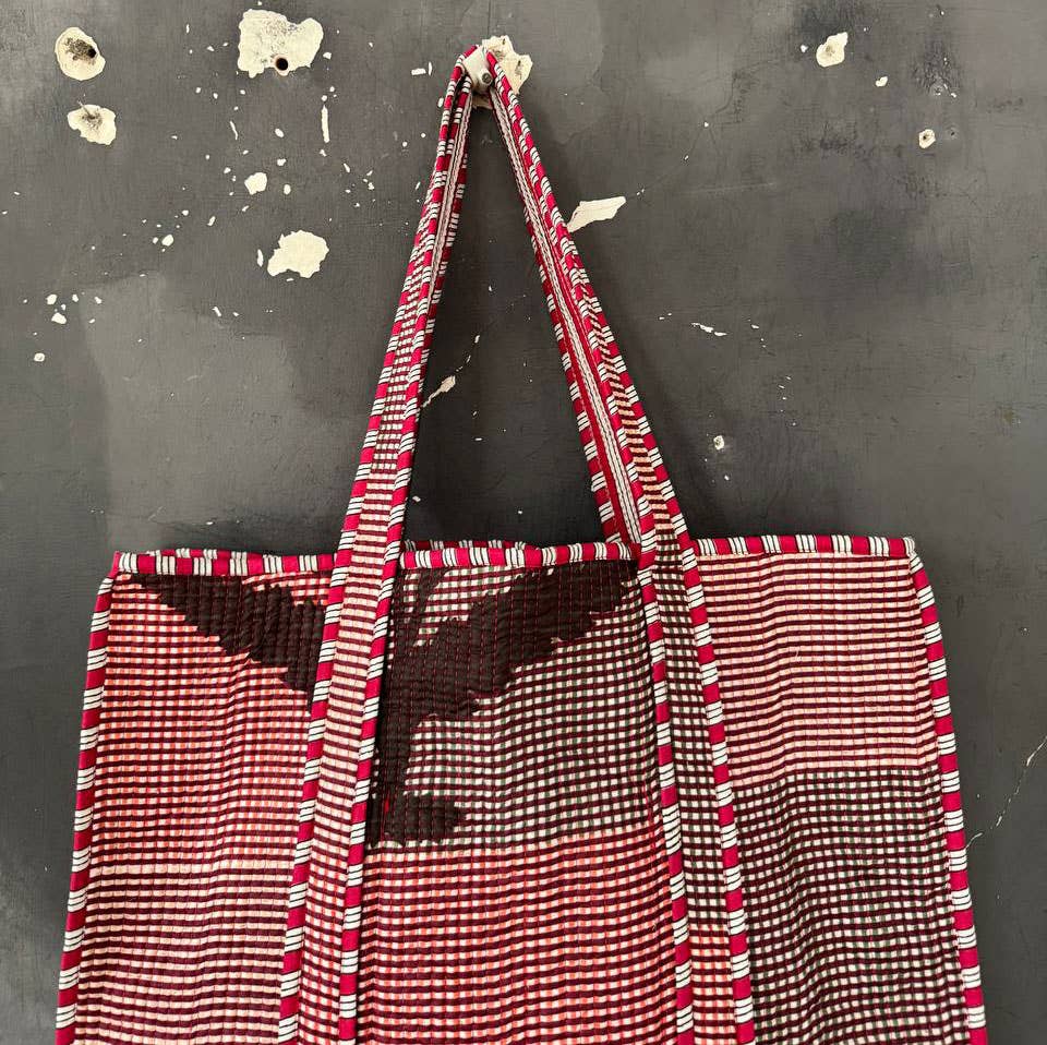 Patchwork Quilted Cotton Bag Block Print Jhola Bag Girls Bag