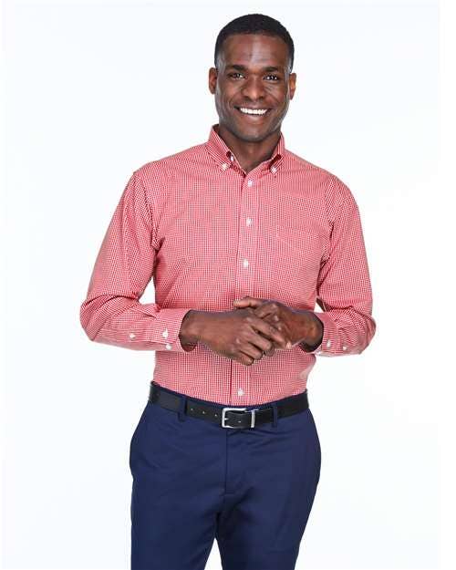 Devon & Jones Men's Crown Collection® Red Gingham Check Shirt