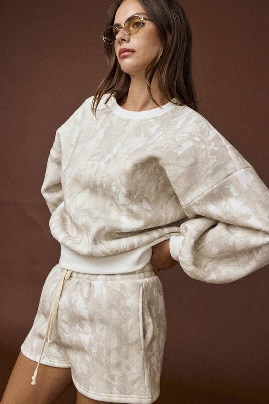 Woodland Camo Crewneck And Shorts