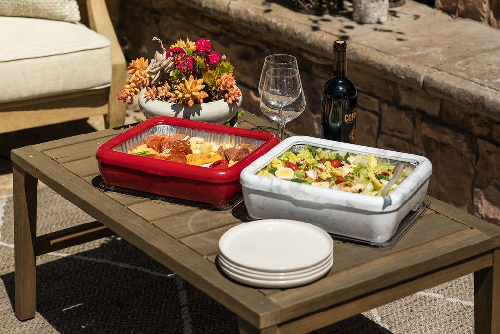 Premium Set - 9x11 Pan Frame w/ Lid & Hot or Cold Gel Pack - Red