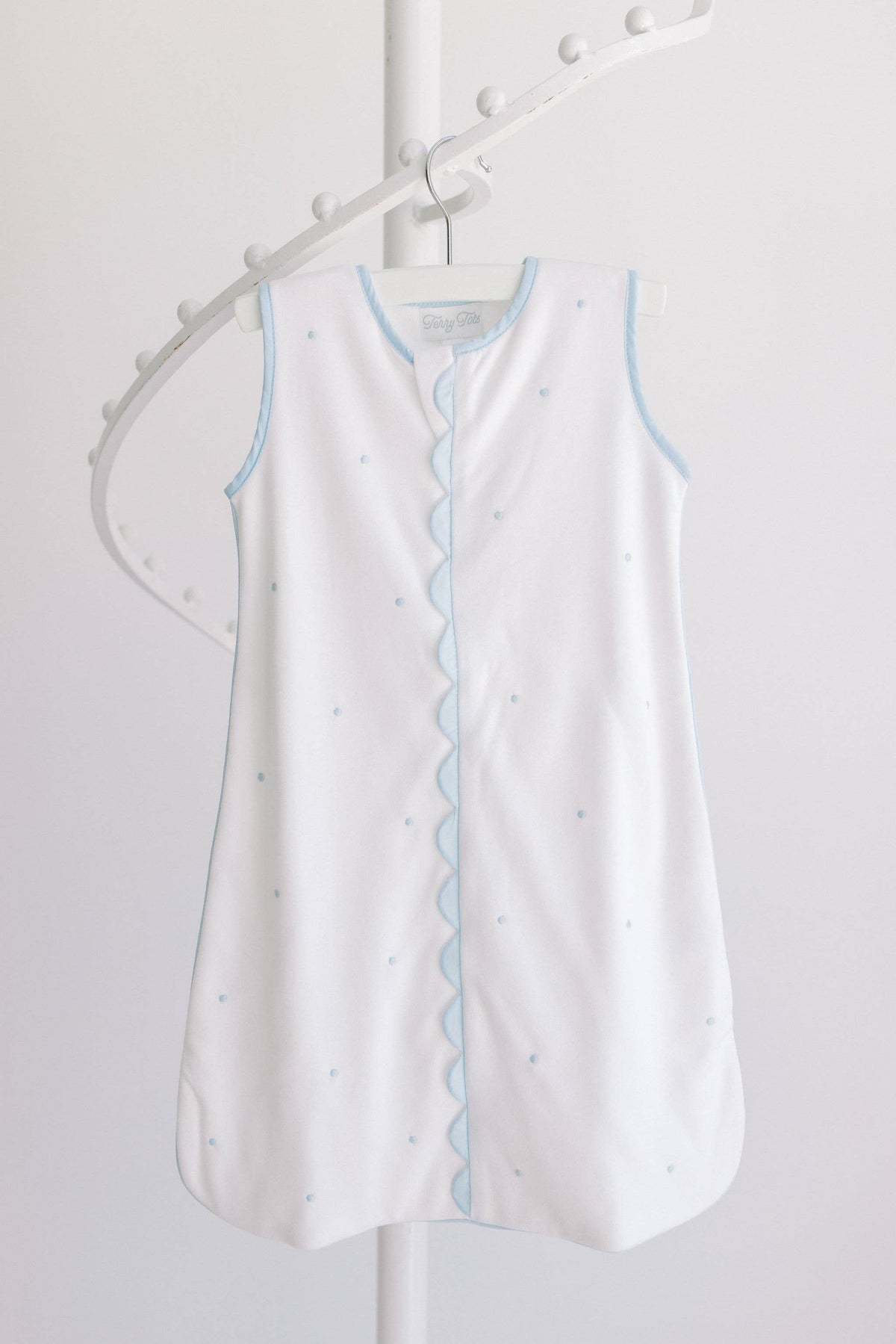 Sleep Sack- Blue Embroidered Dots