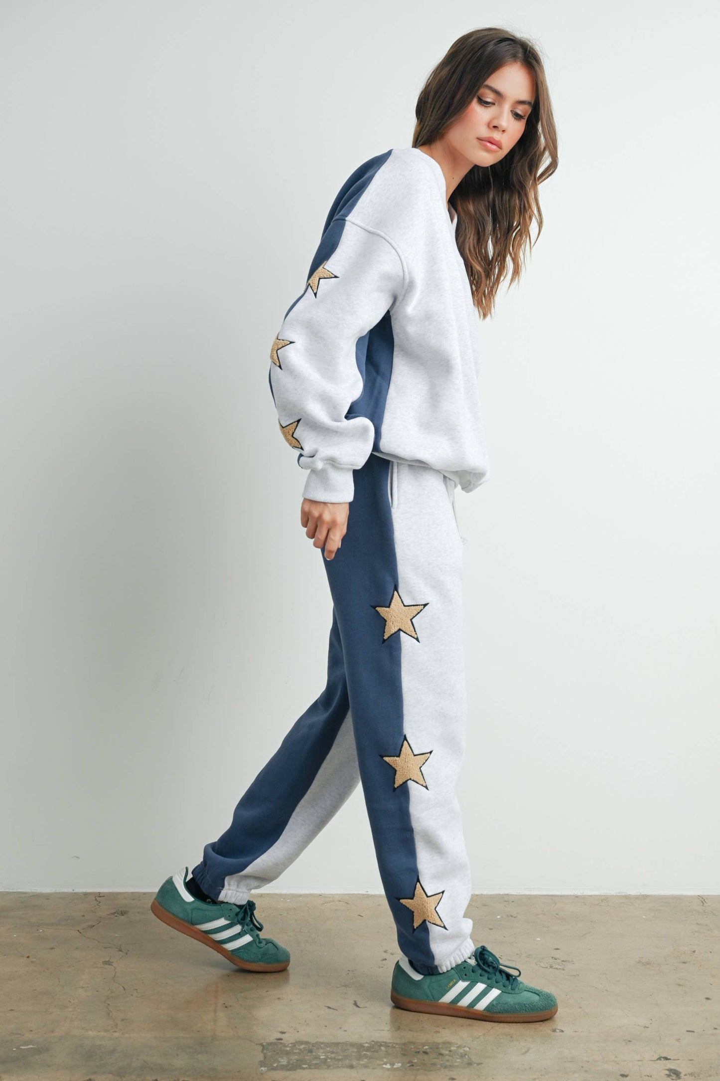 Color Block Sweatpants with Star Detail - BMP7570