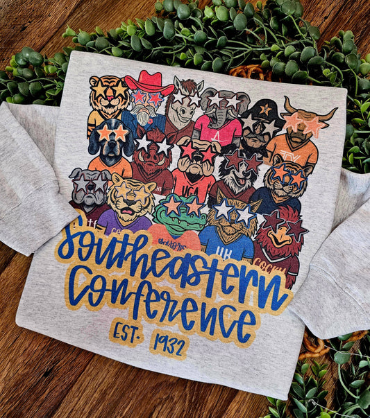 SEC Southeastern Conference  Team Mascot Sweatshirt