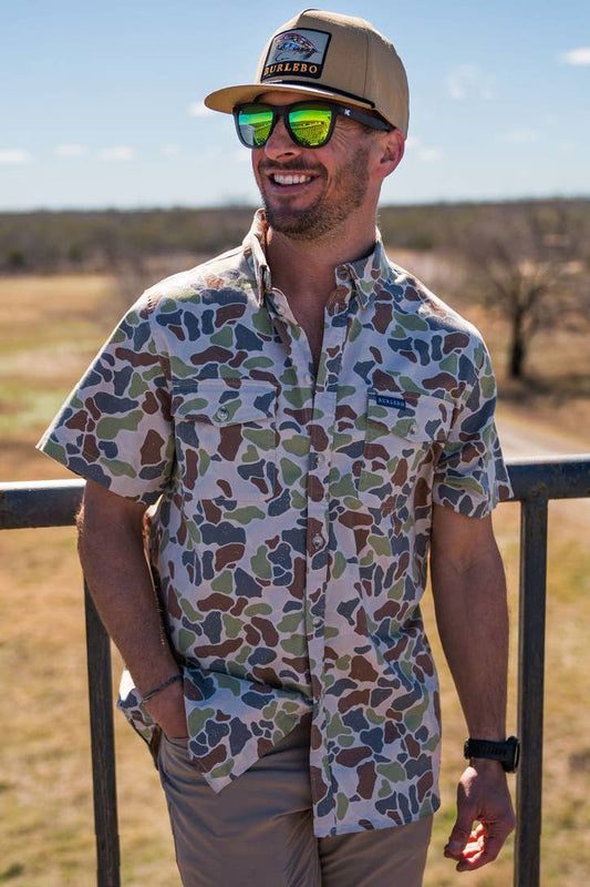 Cotton Twill Button Up - Driftwood Camo