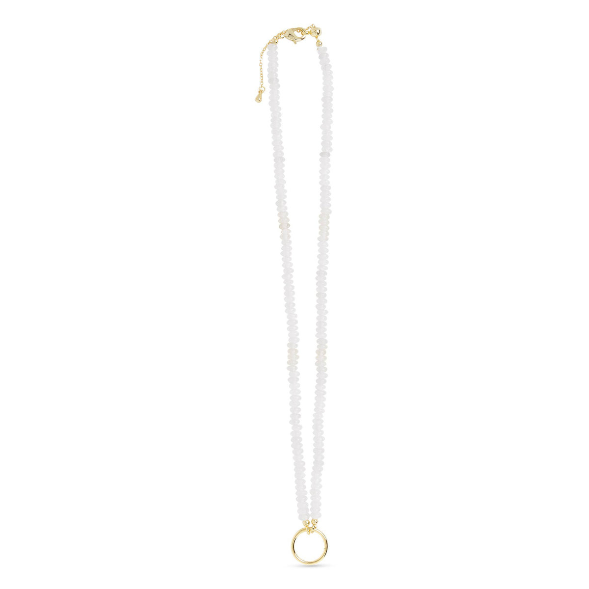 Gold Stone With Charm Clasp Necklace