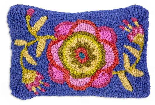 Spring Flower 8"x12" Hooked Wool Pillow