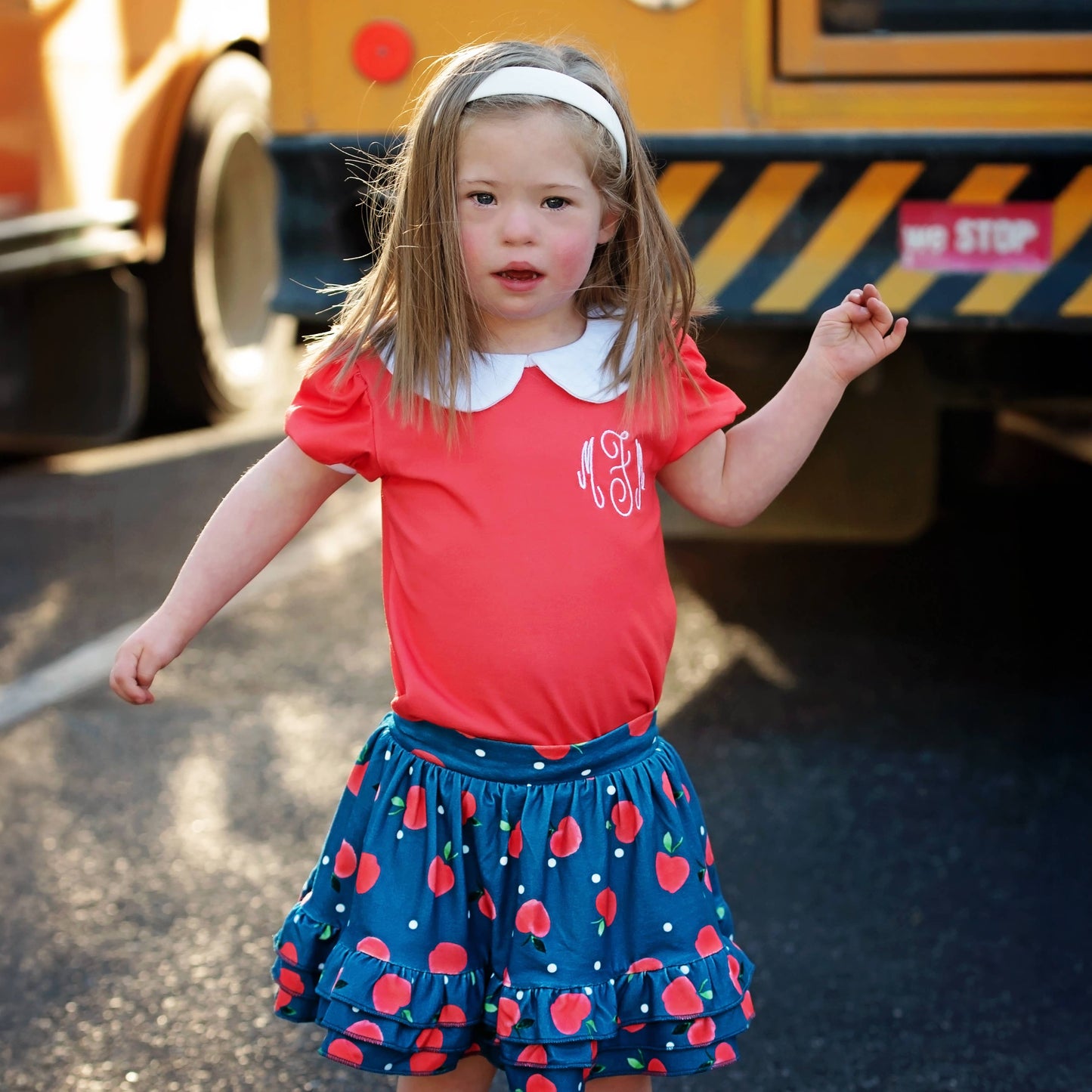 Peter Pan Puff Sleeve Tee - Red