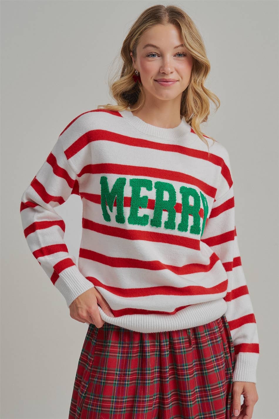 MERRY CHENILLE PATCH CHRISTMAS HOLIDAY SWEATER_JLT00342-01