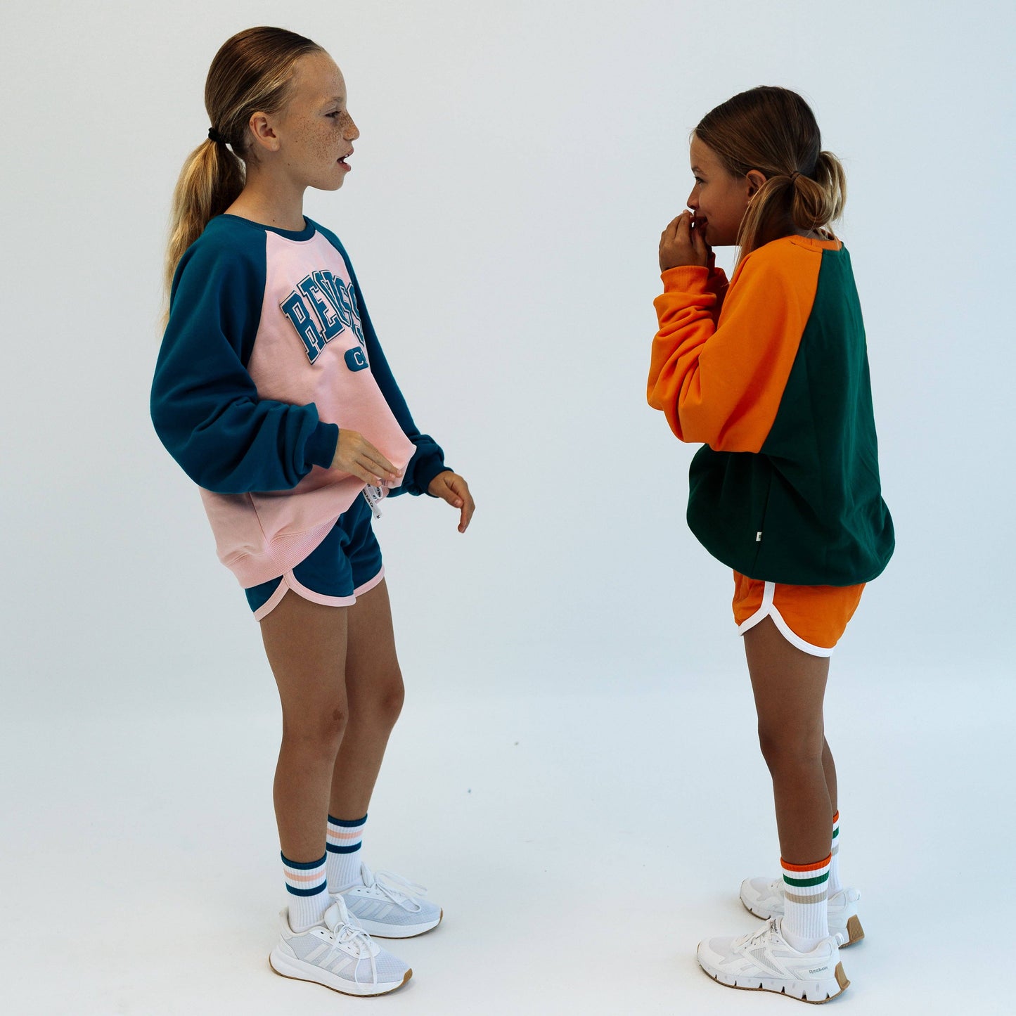 RECESS CLUB | DARK TEAL + PINK| oversized drop shoulder | KIDS
