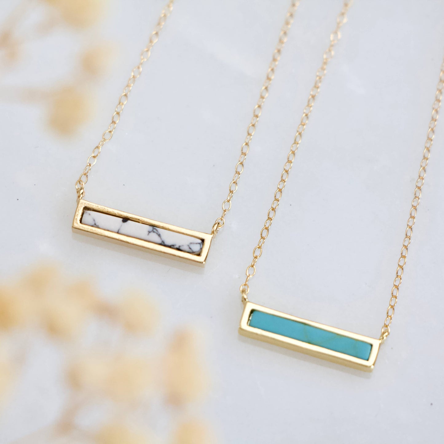 Mini Turquoise Bar Necklace