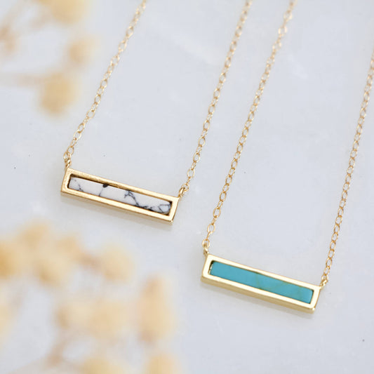 Mini Turquoise Bar Necklace