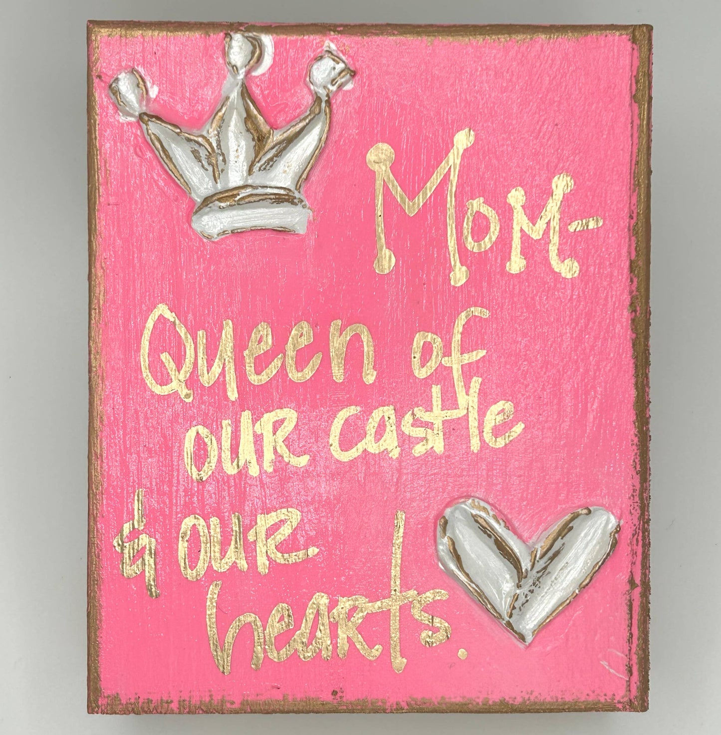 Mother's day gift block |  cross  crown  heart  love