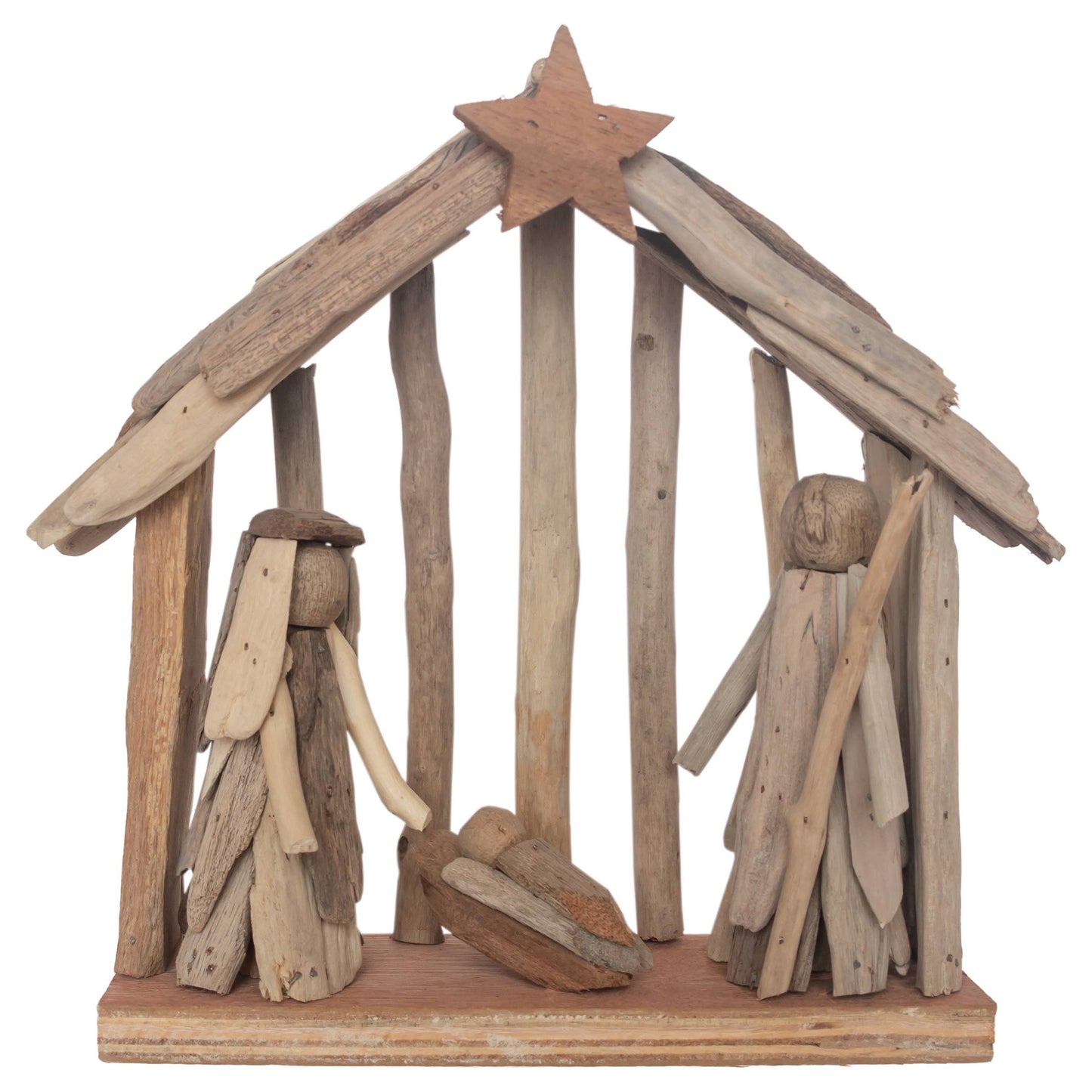 11.25" Driftwood Nativity Scene Christmas Décor - Coastal