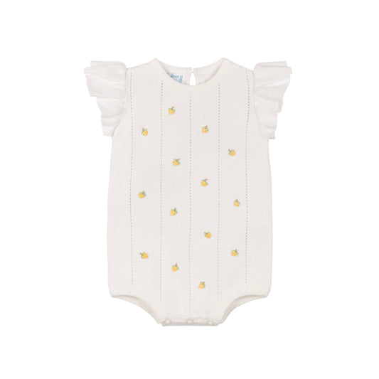 Girls Lemon Knit Romper