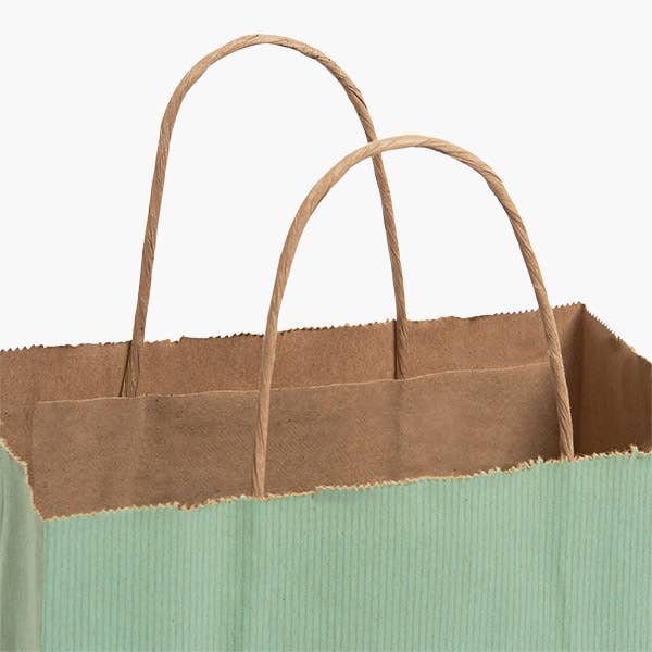 Recycled Shadow Stripe Kraft Paper Shopping Bags