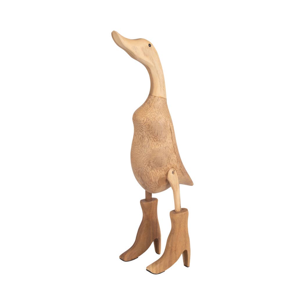 Decorative Figurine - Brown Bamboo Duck in Rainboots, 20 in.