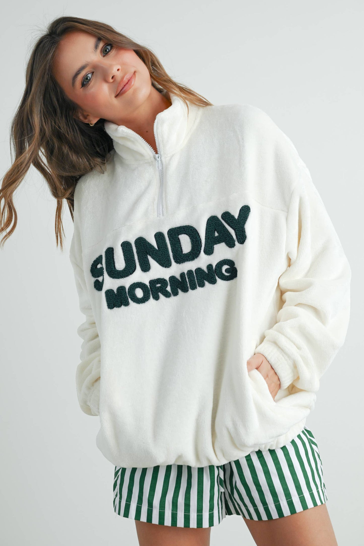 Sunday Morning Half-Zip Pullover Sweatshirt - BMT7579