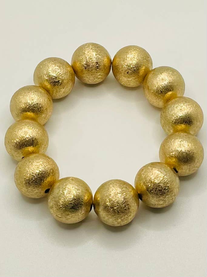 CHIC -BIG Frosted Ball Bracelet - gold (S110)