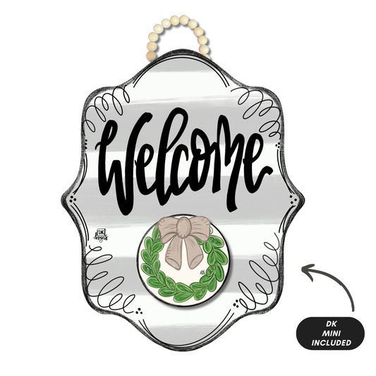 Stripe Bloom "Welcome" Hanger + Mini