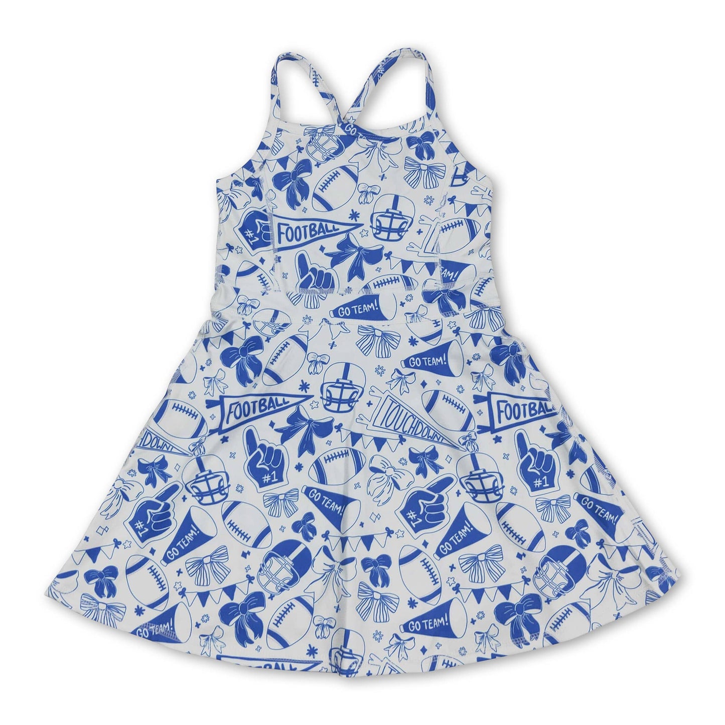 Straps orange bow football girls athletic dresses